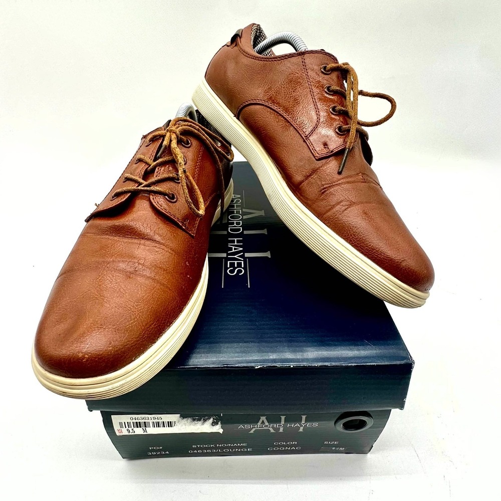 Ashford Hayes Men's Leather Lounge Shoes‎ 9.5M Cognac w/ Box – Good Pre‑Owned
